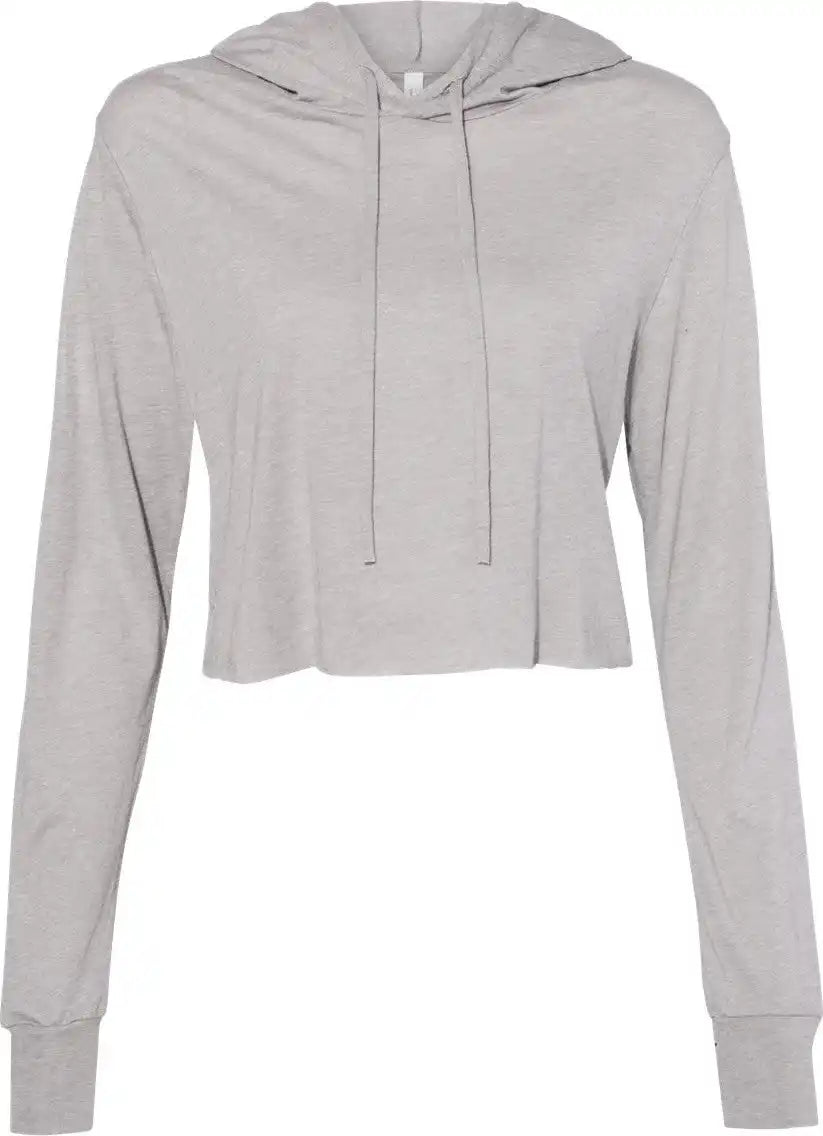Bella + Canvas 8512 Women’s Triblend Crop Long Sleeve Hoodie - Athletic Grey - s