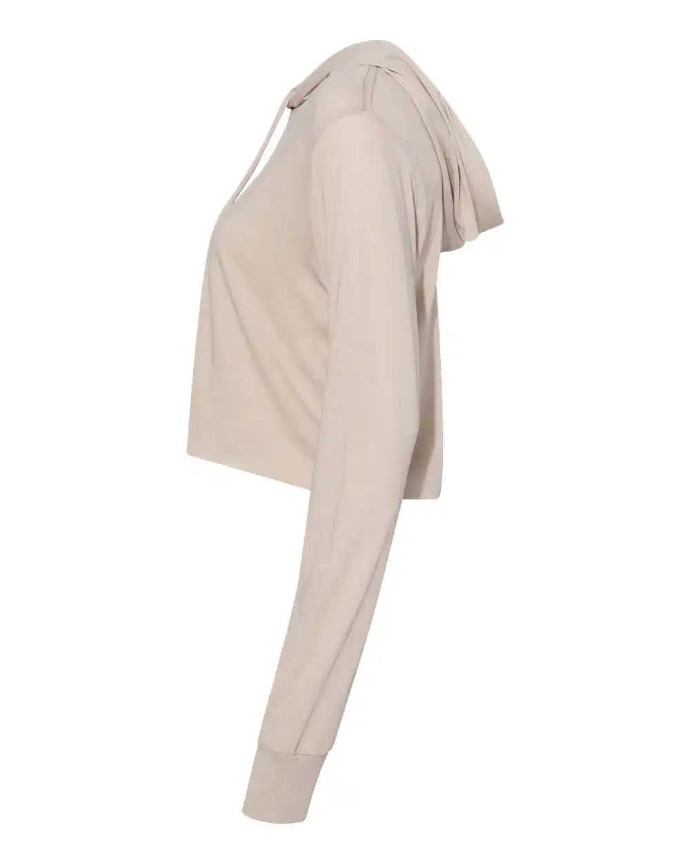 Bella + Canvas 8512 Women’s Triblend Crop Long Sleeve Hoodie - Tan