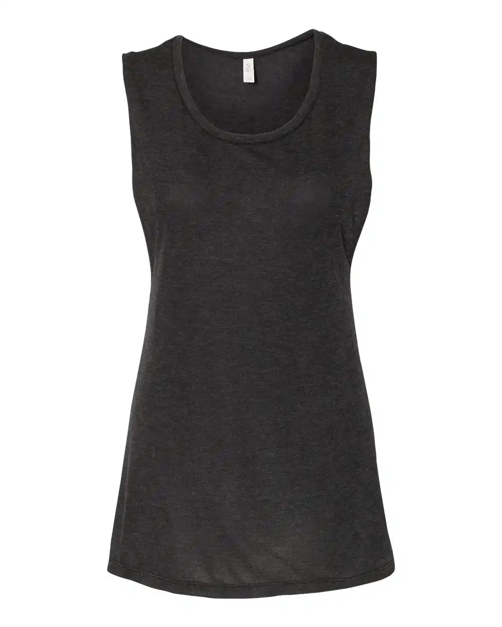 Bella + Canvas 8803 Women’s Flowy Scoop Muscle Tank - Black Heather - s
