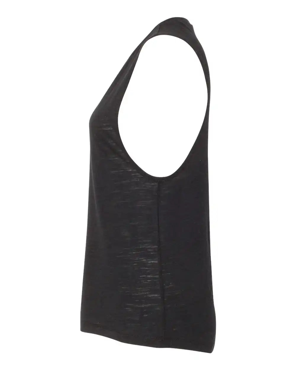 Bella + Canvas 8803 Women’s Flowy Scoop Muscle Tank - Solid Black Slub
