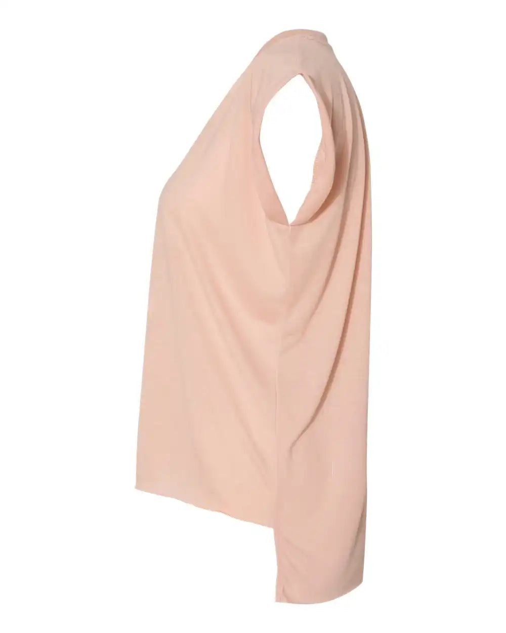 Bella + Canvas 8804 Women’s Flowy Rolled Cuffs Muscle Tee - Peach