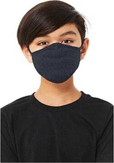 Bella + Canvas TT044Y Youth 2-Ply Reusable Face Mask Pkg 72 - Heather Navy - HIT a Double - 1