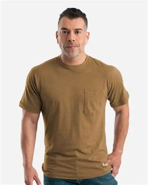 Berne Apparel Bsm38 Lightweight Performance Pocket T-shirt - Brown - s
