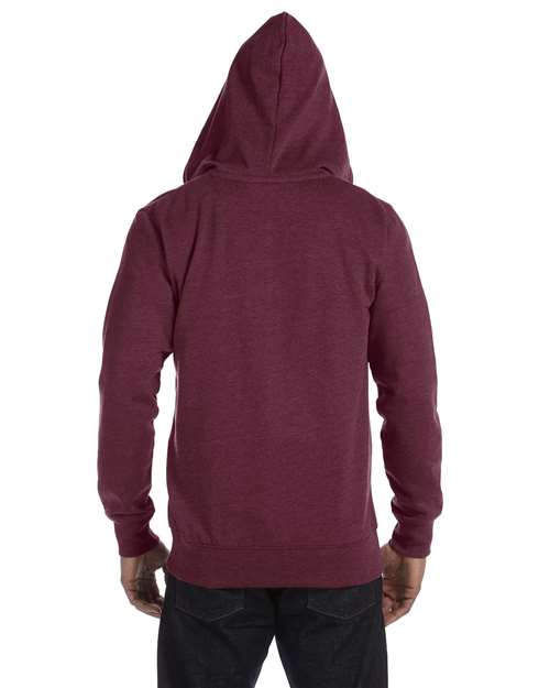 Berry Heathered Full-Zip Hooded Sweatshirt - EC5680