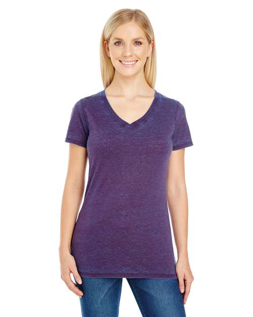 Berry Women's Cross Dye V-Neck T-Shirt - 215B