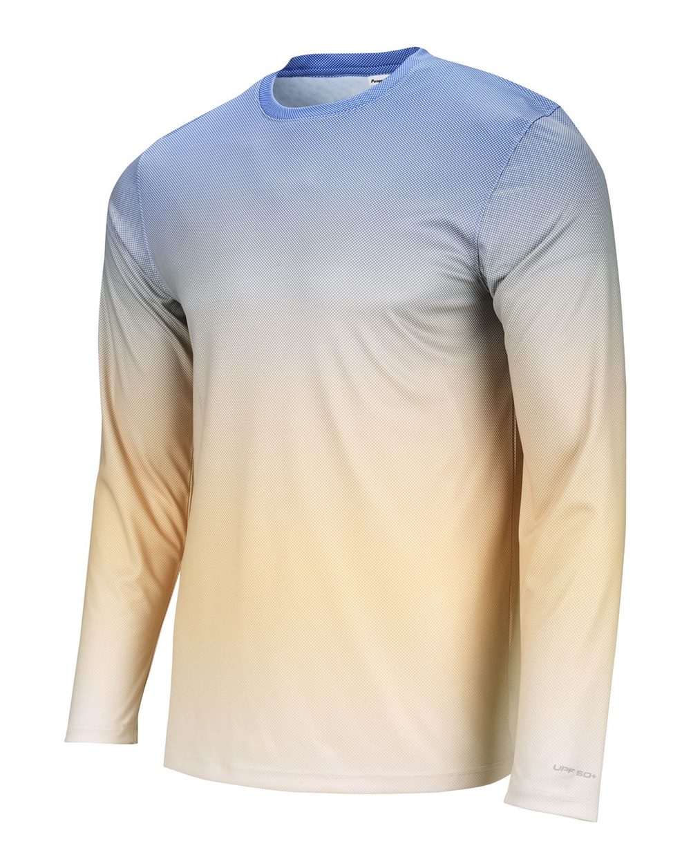 Bimini Blue/ Peach Barbados Performance Pin Dot Long Sleeve T-Shirt - 225