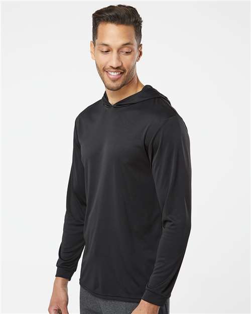 Black Bahama Performance Hooded Long Sleeve T-Shirt - 220