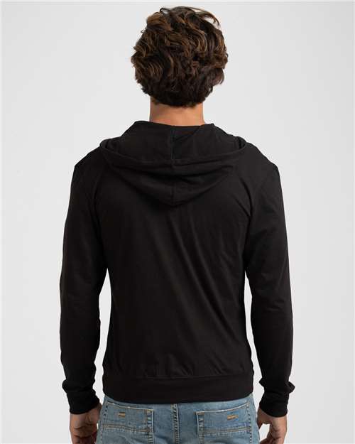 Black Beach Full-Zip Hooded Long Sleeve T-Shirt - 260