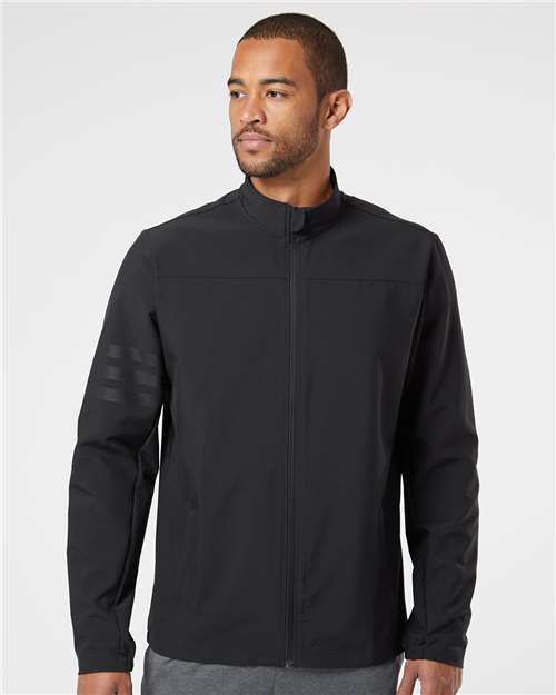 Black/ Black 3-Stripes Full-Zip Jacket - A267