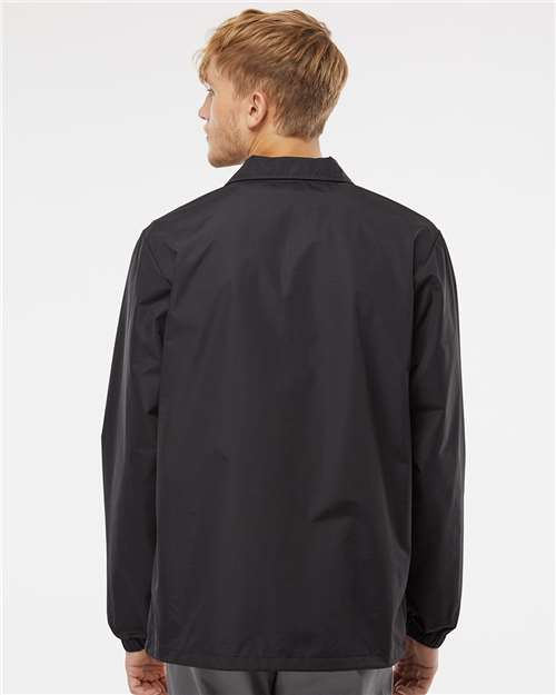 Black/ Black Water-Resistant Windbreaker Coach’s Jacket - EXP99CNB
