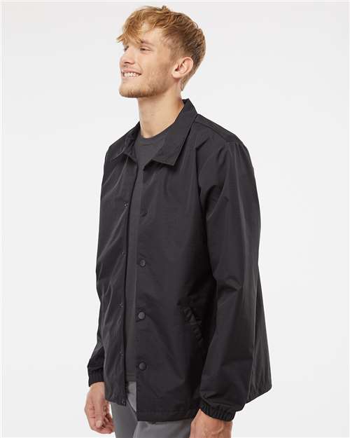 Black/ Black Water-Resistant Windbreaker Coach’s Jacket - EXP99CNB