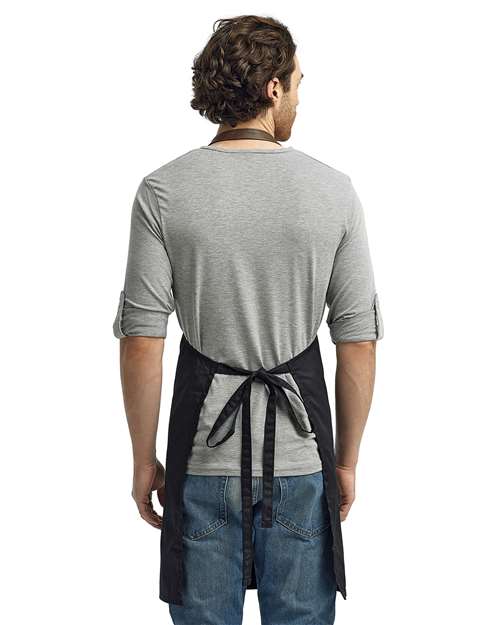 Black/ Brown Espresso Bib Apron with Pocket - RP123