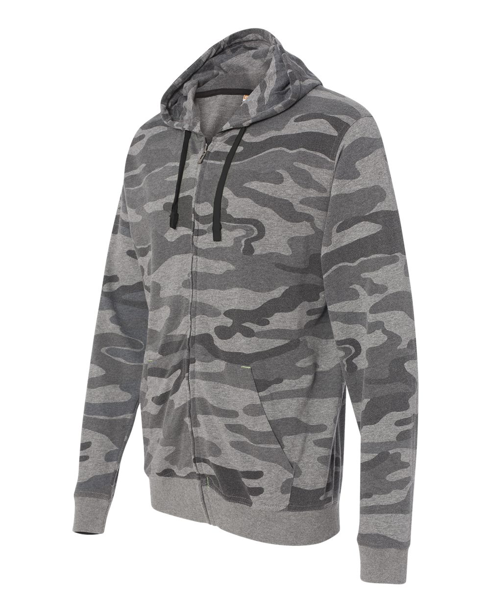 Black Camo Camo Full-Zip Hooded Sweatshirt - 8615