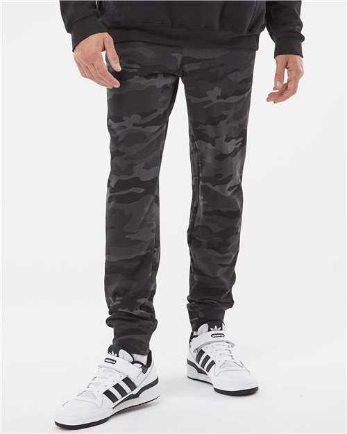 Black Camo Midweight Fleece Pants - IND20PNT