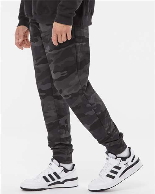Black Camo Midweight Fleece Pants - IND20PNT