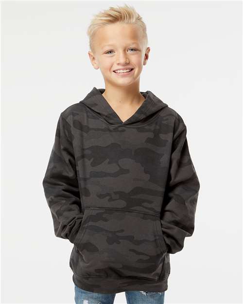 Black Camo Youth Midweight Hooded Sweatshirt - SS4001Y