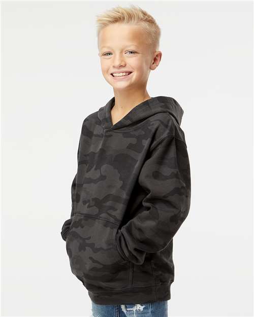 Black Camo Youth Midweight Hooded Sweatshirt - SS4001Y