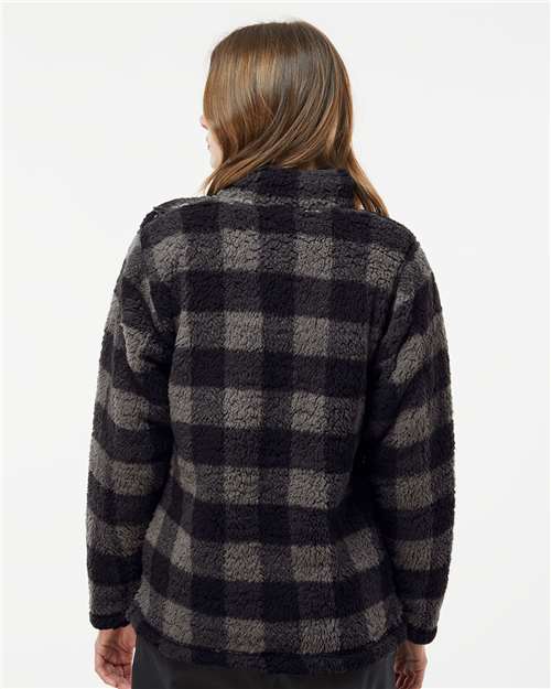 Black/ Charcoal Buffalo Women’s Epic Sherpa Quarter-Zip Pullover - 8451