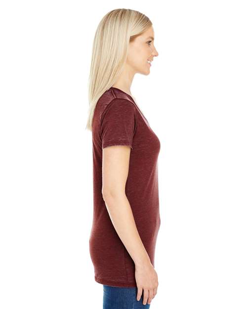 Black Cherry Women's Cross Dye V-Neck T-Shirt - 215B