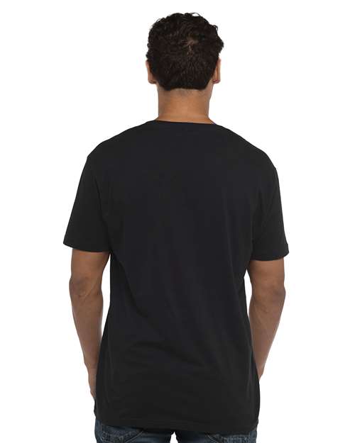 Black Cotton V-Neck T-Shirt - 3200