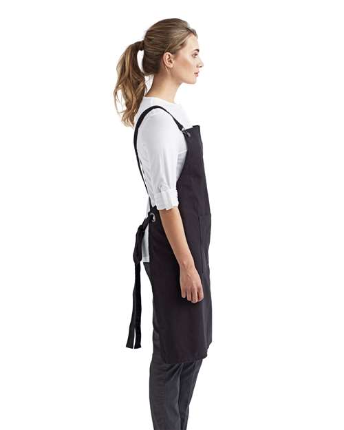Black Cross Back Barista Apron with Pocket - RP129