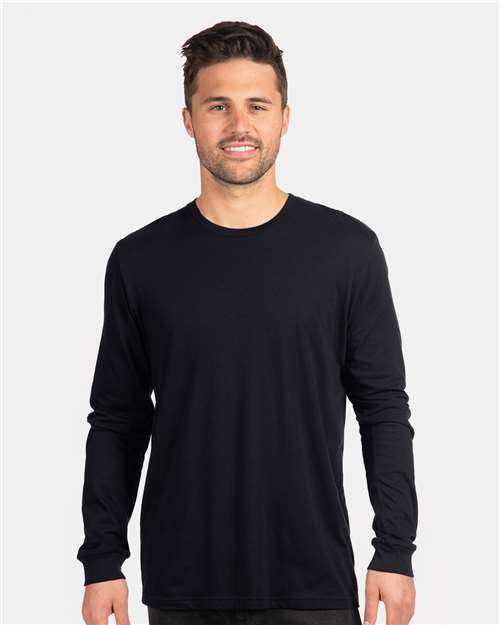 Black CVC Long Sleeve T-Shirt - 6211