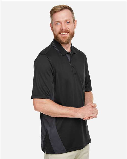 Black/ Dark Charcoal Men's Flash Snag Protection Plus IL Colorblock Polo - M386