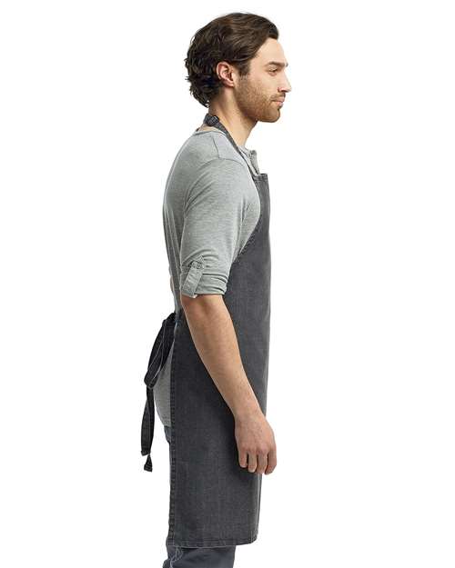 Black Denim Recycled Bib Apron - RP150