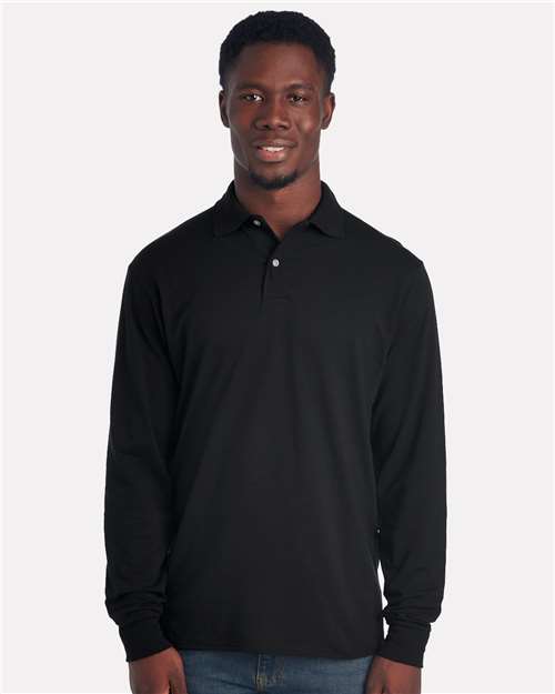 Black Dri-Power® Long Sleeve Polo - 437LR