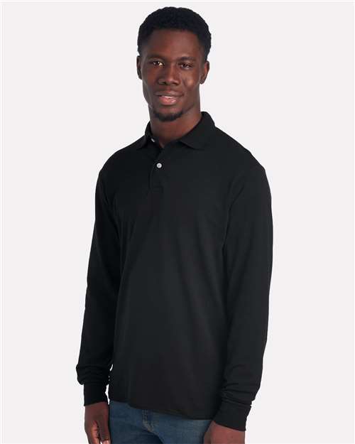 Black Dri-Power® Long Sleeve Polo - 437LR