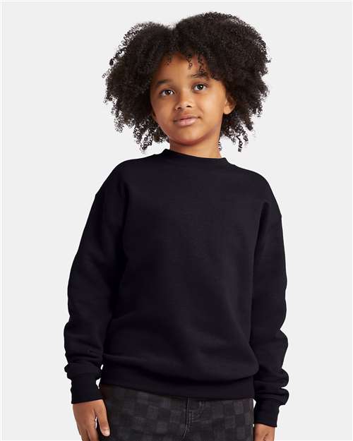 Black Ecosmart® Youth Crewneck Sweatshirt - P360