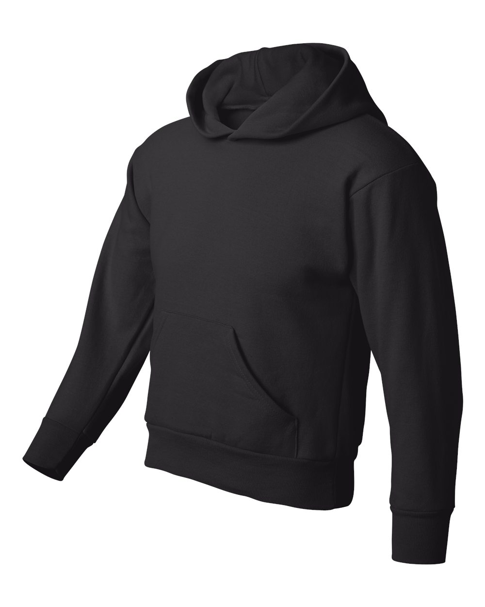 Black Ecosmart® Youth Hooded Sweatshirt - P473