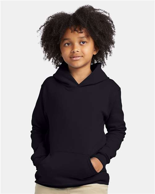 Black Ecosmart® Youth Hooded Sweatshirt - P473