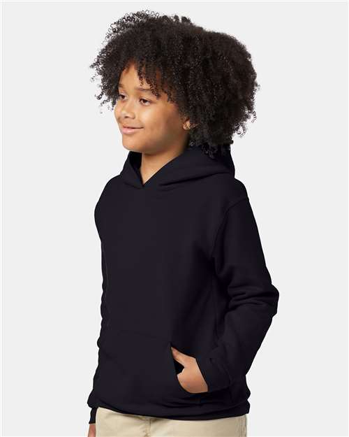 Black Ecosmart® Youth Hooded Sweatshirt - P473