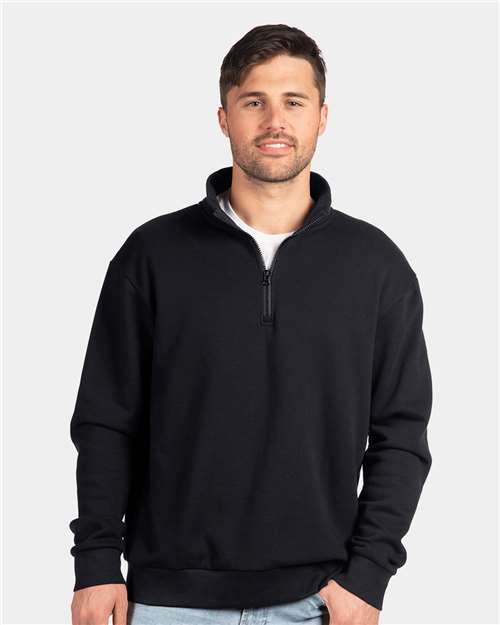 Black Fleece Quarter-Zip Pullover - 9643