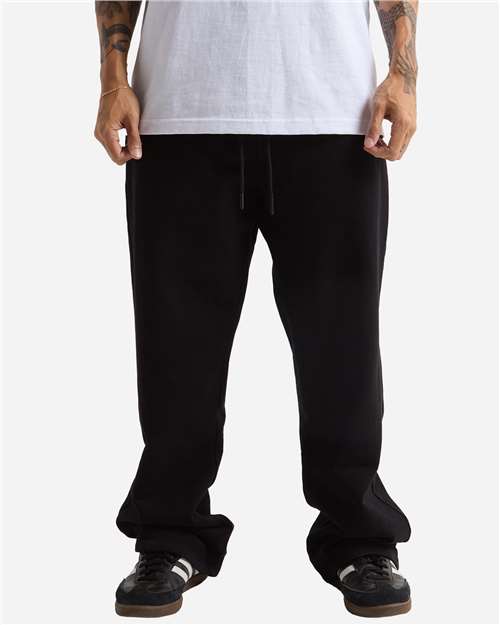 Black Garment Dye Straight Leg Sweatpants - SHGDSSP
