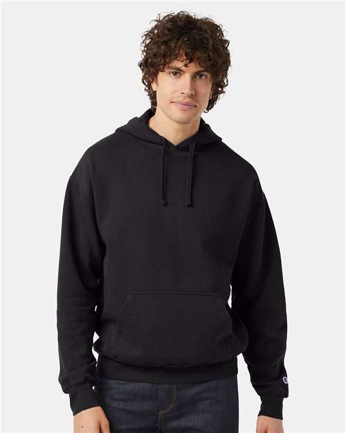 Black Garment-Dyed Hooded Sweatshirt - CD450