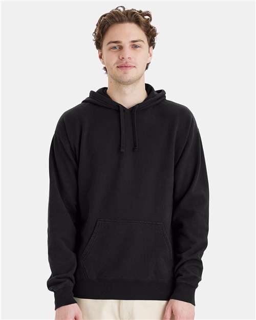 Black Garment-Dyed Hooded Sweatshirt - GDH450