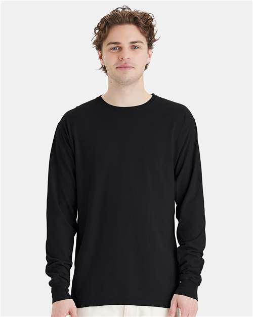 Black Garment-Dyed Long Sleeve T-Shirt - GDH200
