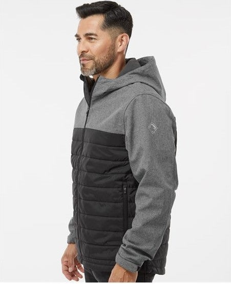 Black Heather/ Black Pinnacle Soft Shell Puffer Jacket - 5324