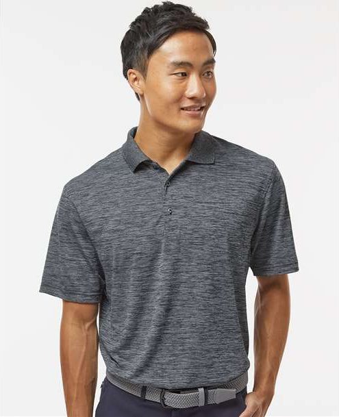 Black Heather Dakota Striated Heather Polo - 130