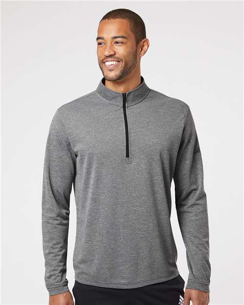 Black Heather Lightweight Quarter-Zip Pullover - A401