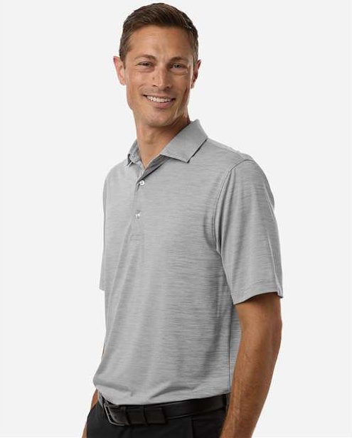 Black Heather Men's Bohemian Striped Heather Performance Polo - 162