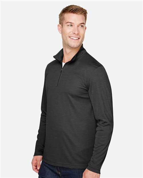Black Heather Men's Zone Sonic Heather Performance Quarter-Zip Pullover - TT31H