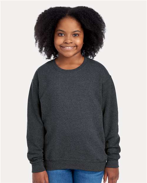 Black Heather NuBlend® Youth Crewneck Sweatshirt - 562BR