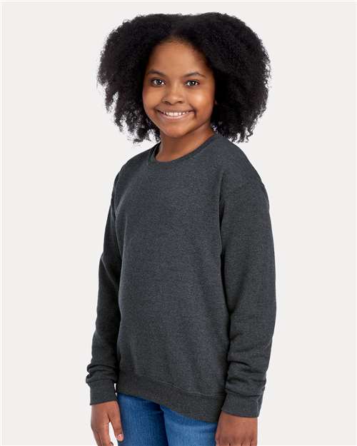 Black Heather NuBlend® Youth Crewneck Sweatshirt - 562BR