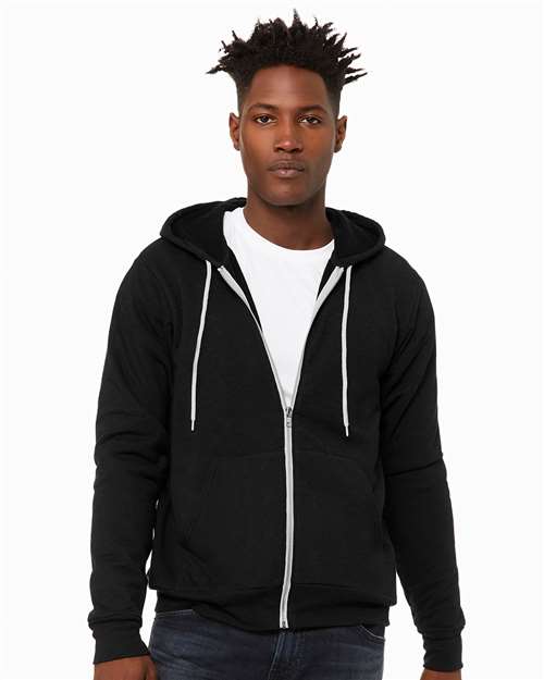 Black Heather Sponge Fleece Full-Zip Hoodie - 3739