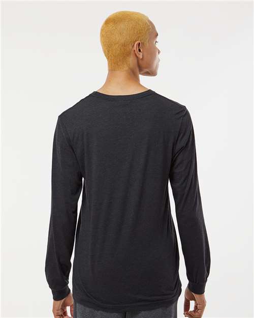 Black Heather Triblend Triblend Long Sleeve Tee - 3513