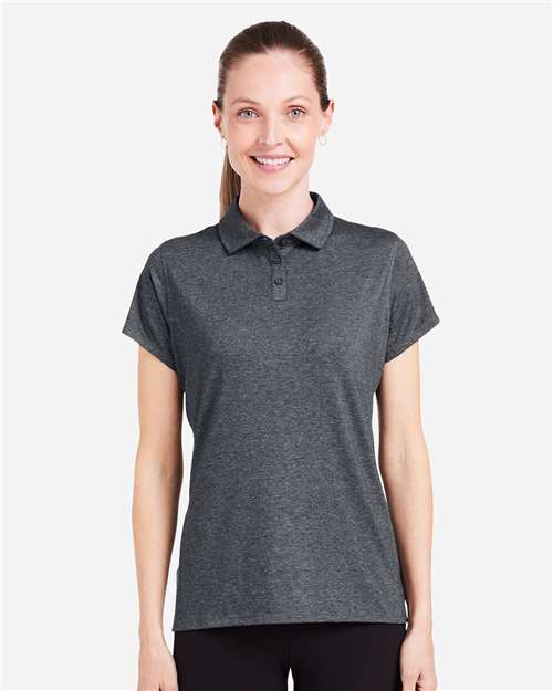 Black Heather Women's Air Lightweight Polo - TW938