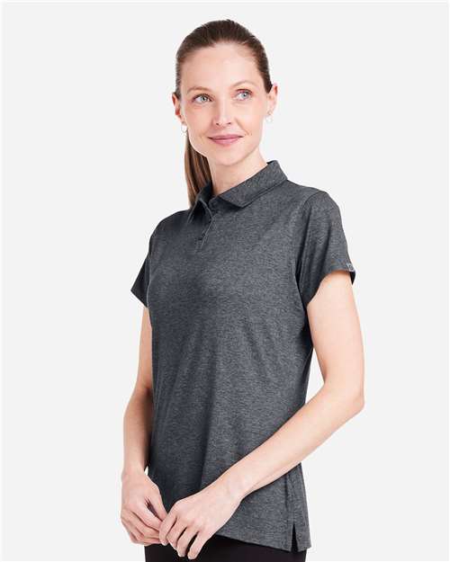 Black Heather Women's Air Lightweight Polo - TW938